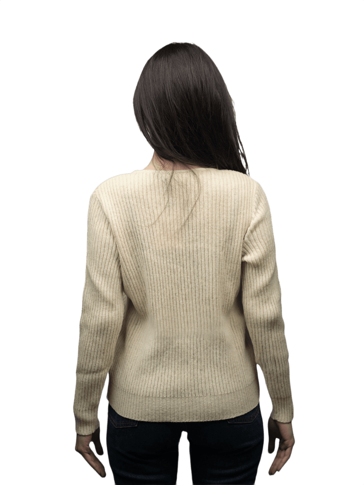 Maglia Donna a Coste Girocollo Lana Merino Filiera Corta - Lanaioli Maglieria Filiera Corta Sostenibile & Filati Naturali