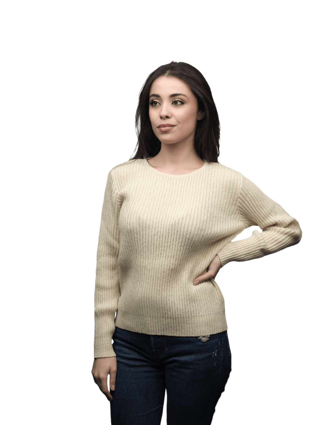 Maglia Donna a Coste Girocollo Lana Merino Filiera Corta - Lanaioli Maglieria Filiera Corta Sostenibile & Filati Naturali