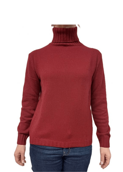 Maglia Donna Collo Alto Cashmere Rigenerato - Lanaioli Maglieria Filiera Corta Sostenibile & Filati Naturali