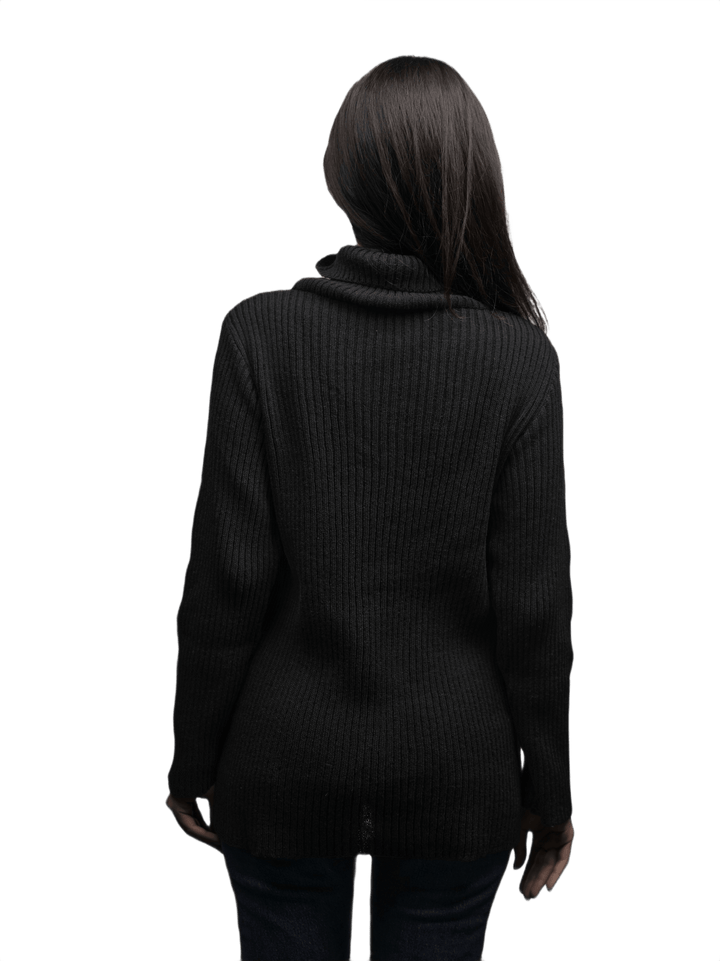 Maglia Donna Collo Alto Lana Merino Filiera Corta - Lanaioli Maglieria Filiera Corta Sostenibile & Filati Naturali