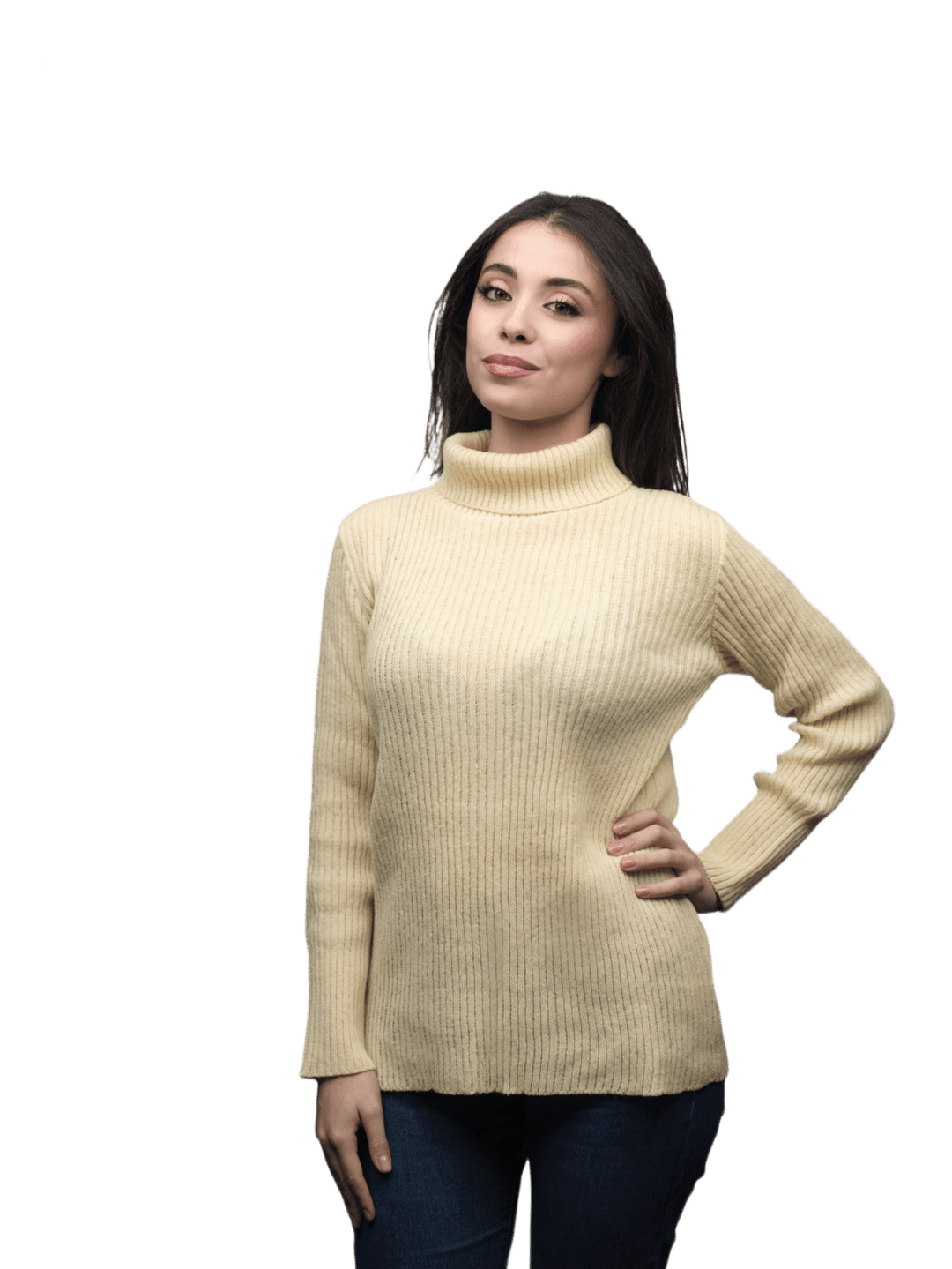 Maglia Donna Collo Alto Lana Merino Filiera Corta - Lanaioli Maglieria Filiera Corta Sostenibile & Filati Naturali