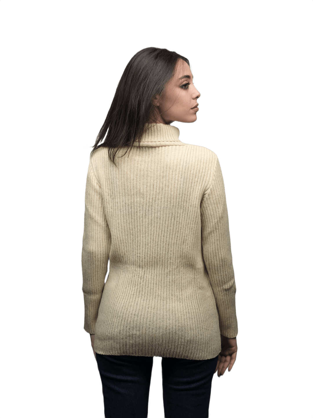 Maglia Donna Collo Alto Lana Merino Filiera Corta - Lanaioli Maglieria Filiera Corta Sostenibile & Filati Naturali