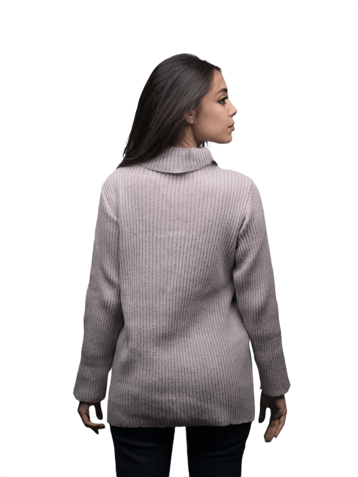 Maglia Donna Collo Alto Lana Merino Filiera Corta - Lanaioli Maglieria Filiera Corta Sostenibile & Filati Naturali