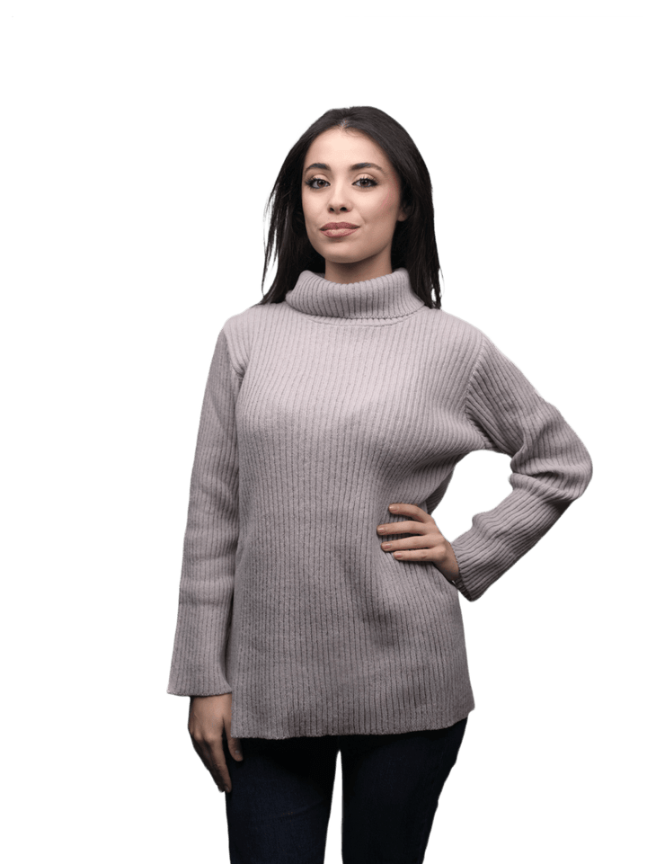 Maglia Donna Collo Alto Lana Merino Filiera Corta - Lanaioli Maglieria Filiera Corta Sostenibile & Filati Naturali