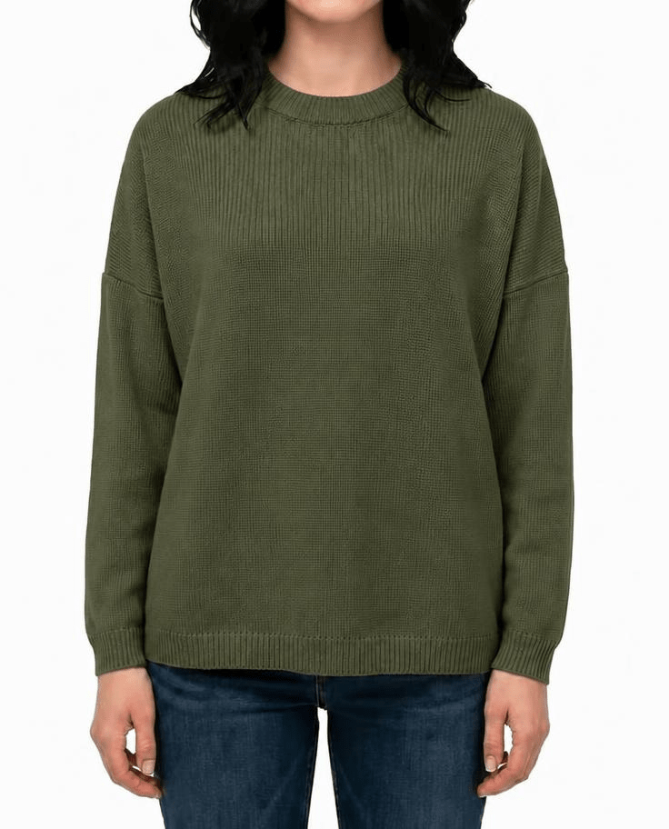 Maglia Donna Over Girocollo Cashmere Rigenerato - Lanaioli Maglieria Filiera Corta Sostenibile & Filati Naturali