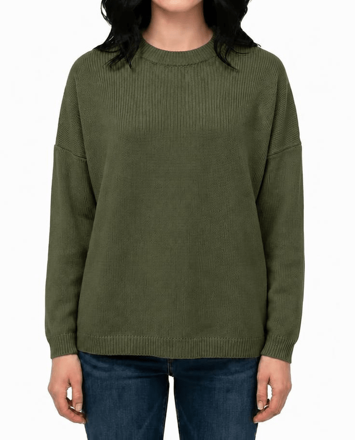 Maglia Donna Over Girocollo Cashmere Rigenerato - Lanaioli Maglieria Filiera Corta Sostenibile & Filati Naturali