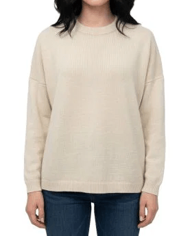 Maglia Donna Over Girocollo Cashmere Rigenerato - Lanaioli Maglieria Filiera Corta Sostenibile & Filati Naturali