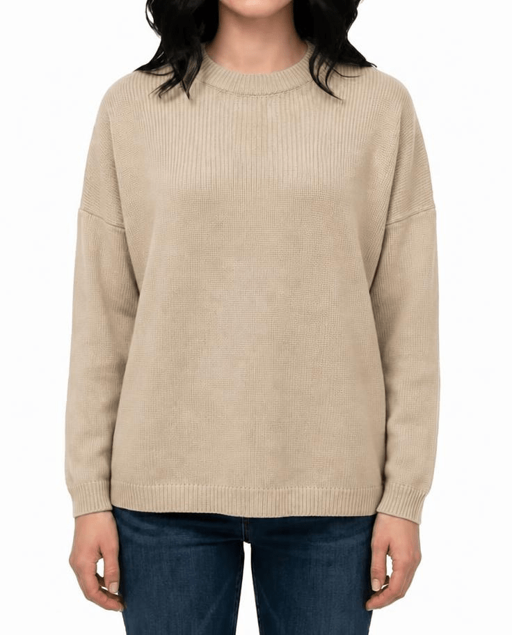 Maglia Donna Over Girocollo Cashmere Rigenerato - Lanaioli Maglieria Filiera Corta Sostenibile & Filati Naturali