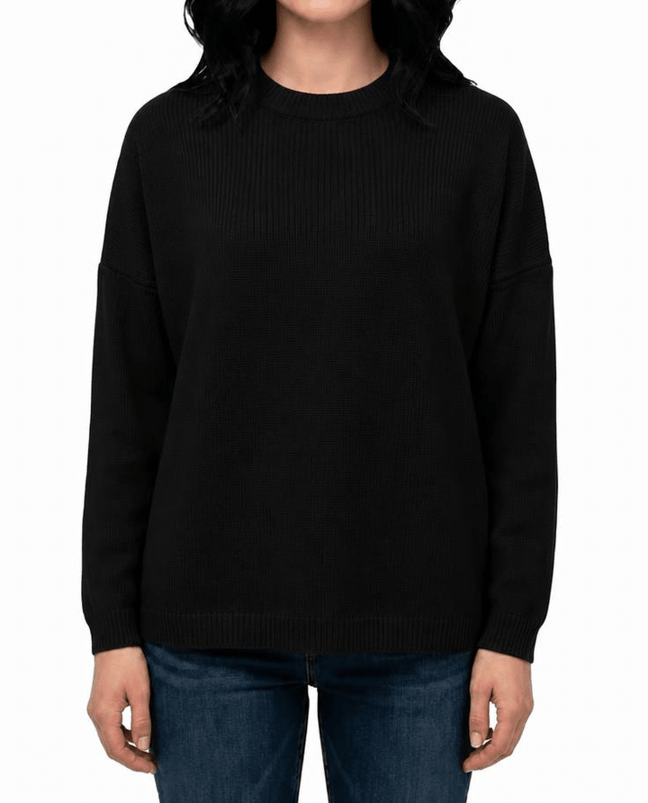 Maglia Donna Over Girocollo Cashmere Rigenerato - Lanaioli Maglieria Filiera Corta Sostenibile & Filati Naturali