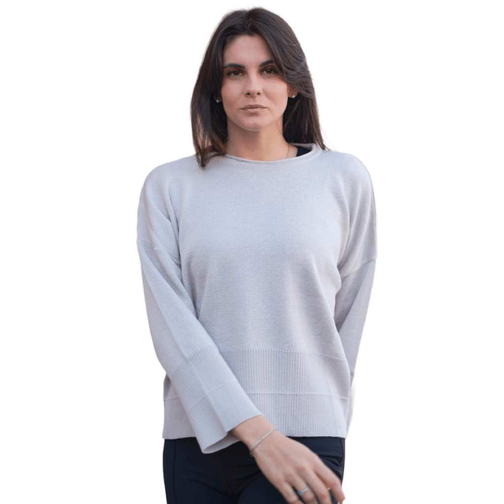 Maglia Donna Over Girocollo Lana Merino Extrafine - Lanaioli Maglieria Filiera Corta Sostenibile & Filati Naturali