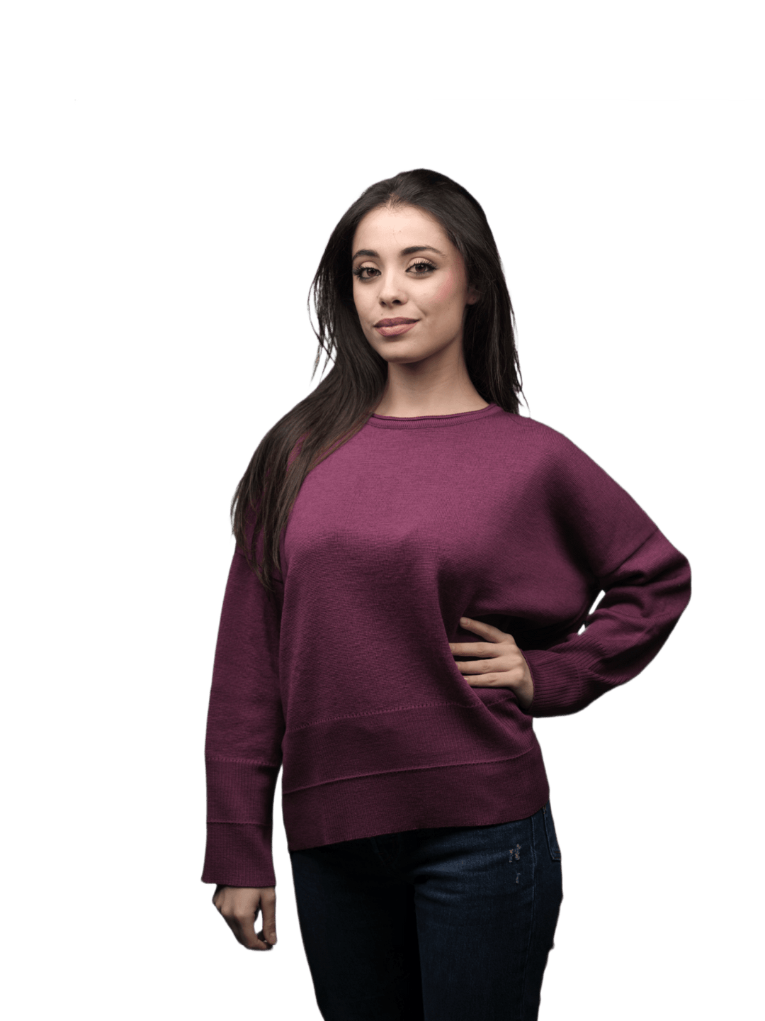 Maglia Donna Over Girocollo Lana Merino Extrafine - Lanaioli Maglieria Filiera Corta Sostenibile & Filati Naturali