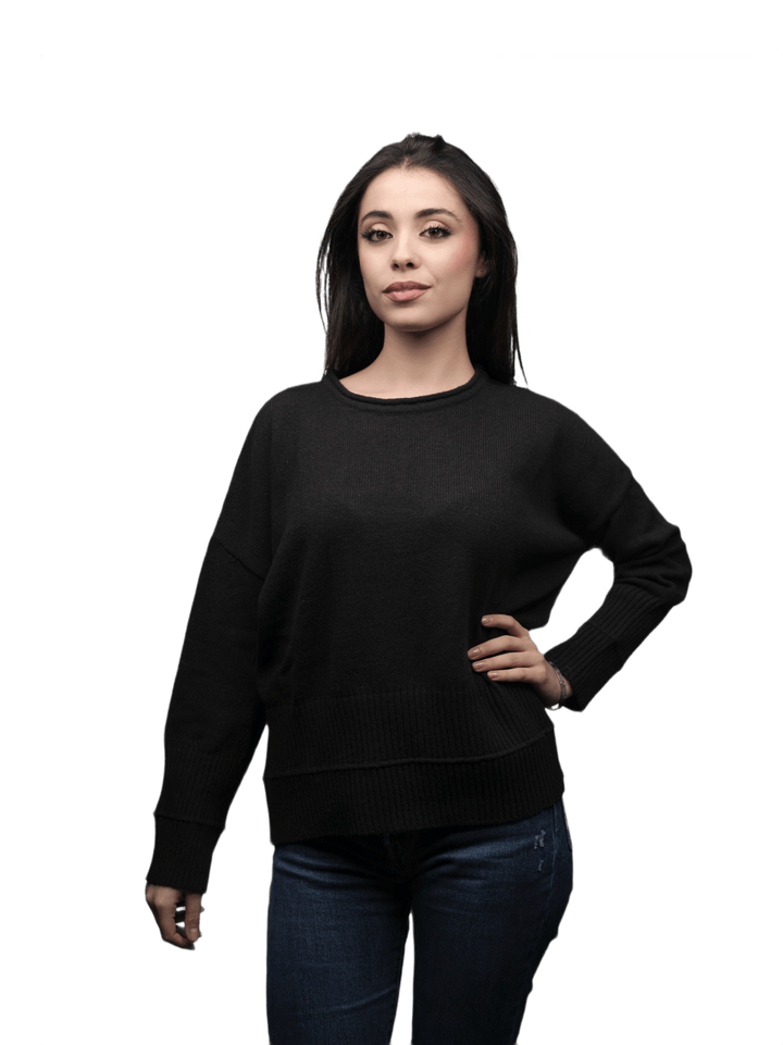 Maglia Donna Over Girocollo Lana Merino Filiera Corta - Lanaioli Maglieria Filiera Corta Sostenibile & Filati Naturali