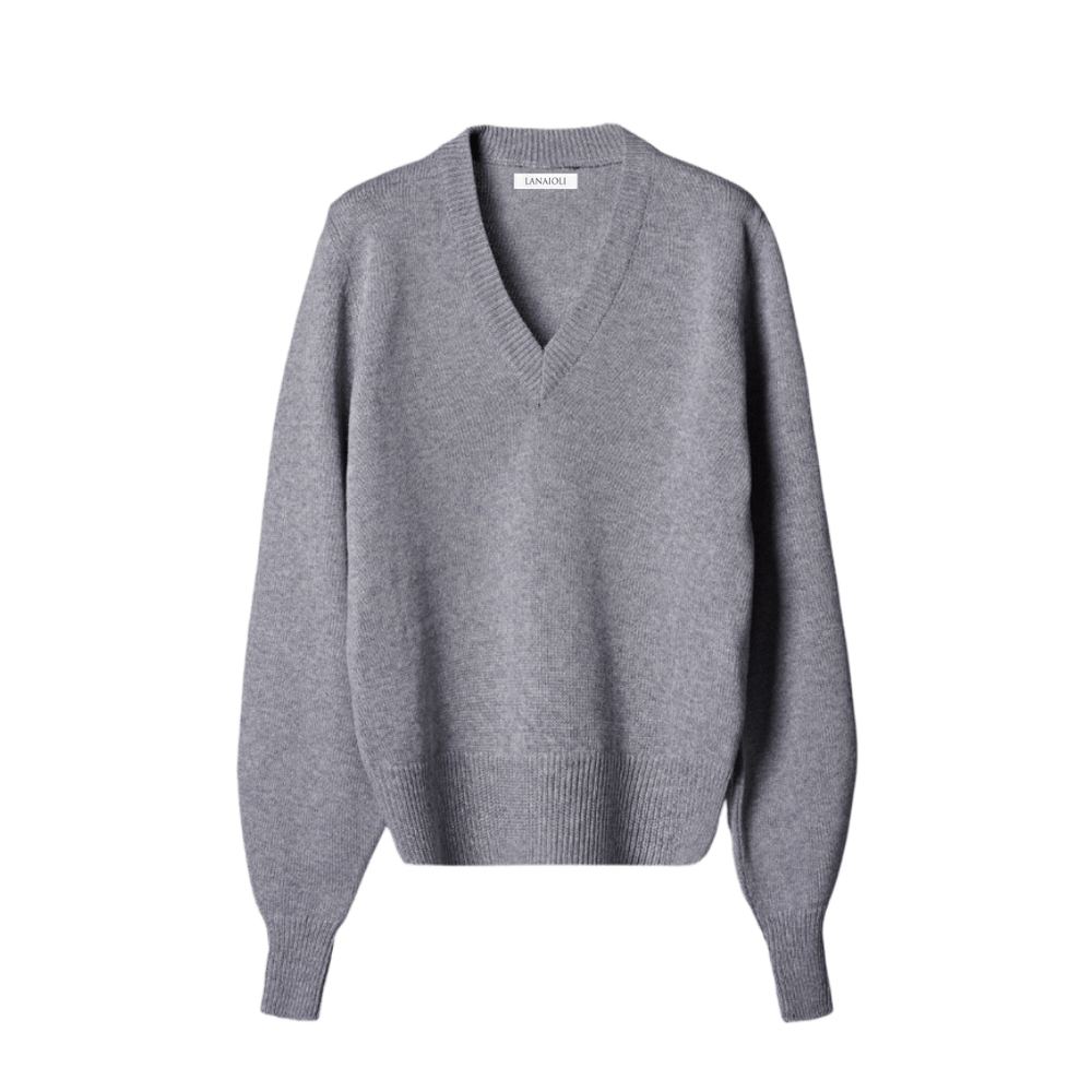 Maglia Donna Scollo a V Misto Cashmere Lana Merino e Seta - Lanaioli Maglieria Filiera Corta Sostenibile & Filati Naturali