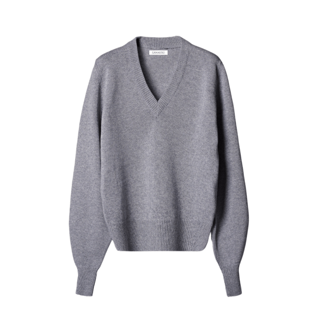 Maglia Donna Scollo a V Misto Cashmere Lana Merino e Seta - Lanaioli Maglieria Filiera Corta Sostenibile & Filati Naturali