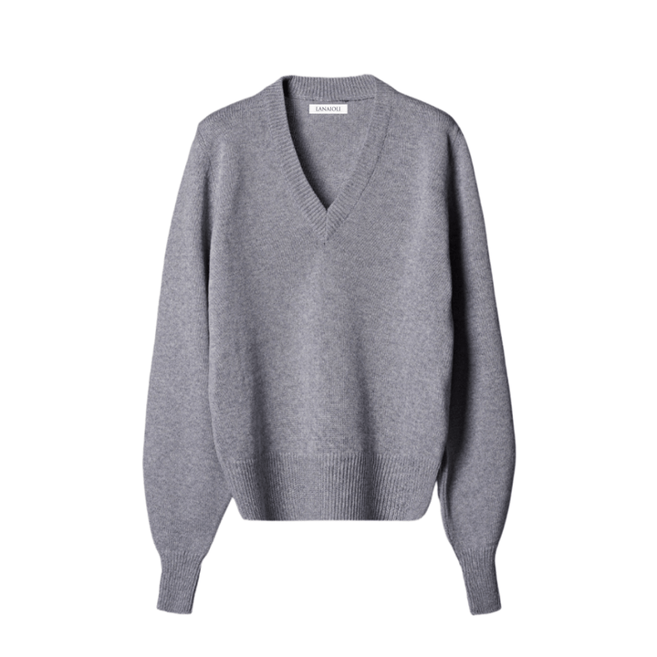 Maglia Donna Scollo a V Misto Cashmere Lana Merino e Seta - Lanaioli Maglieria Filiera Corta Sostenibile & Filati Naturali