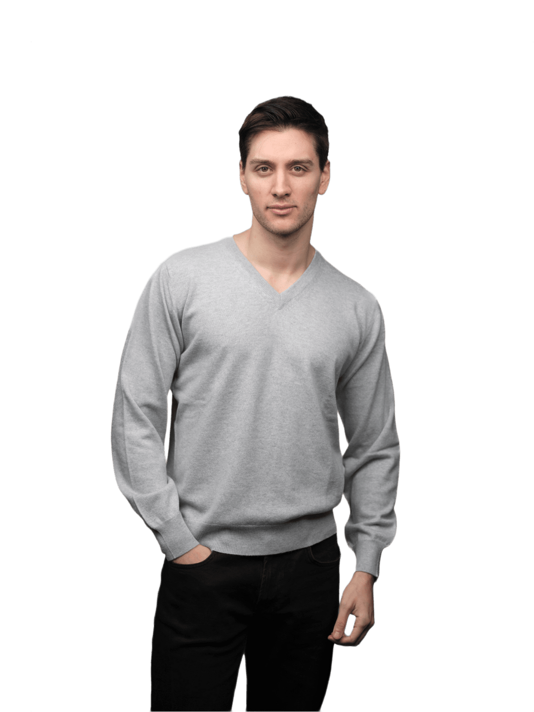 Maglia Uomo 100% Puro Cashmere Scollo a V - Lanaioli Maglieria Filiera Corta Sostenibile & Filati Naturali