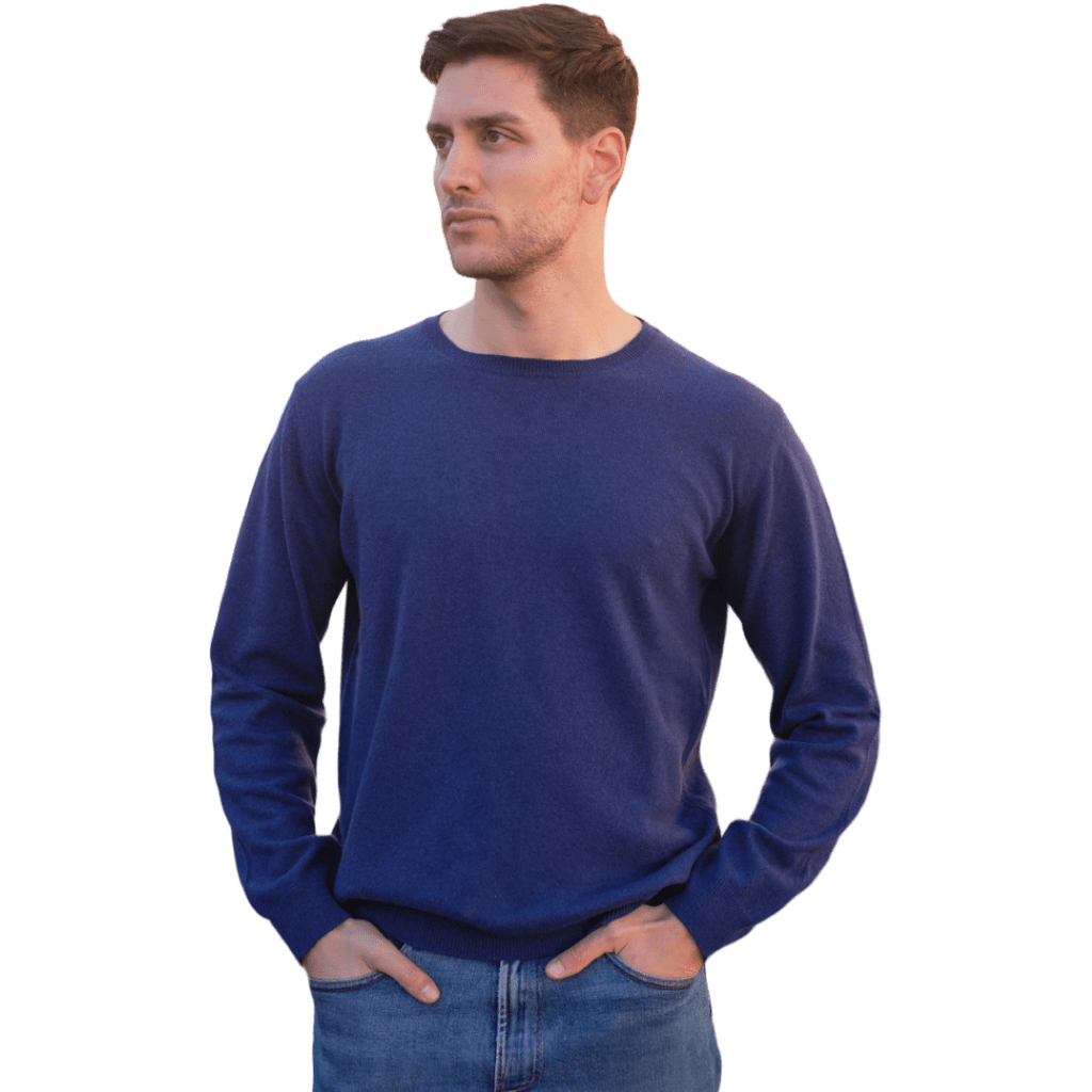Maglia Uomo Calata in Cashmere Rigenerato Girocollo - Lanaioli Maglieria Filiera Corta Sostenibile & Filati Naturali