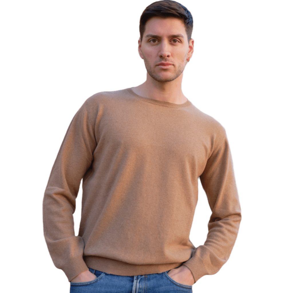 Maglia Uomo Calata in Cashmere Rigenerato Girocollo - Lanaioli Maglieria Filiera Corta Sostenibile & Filati Naturali