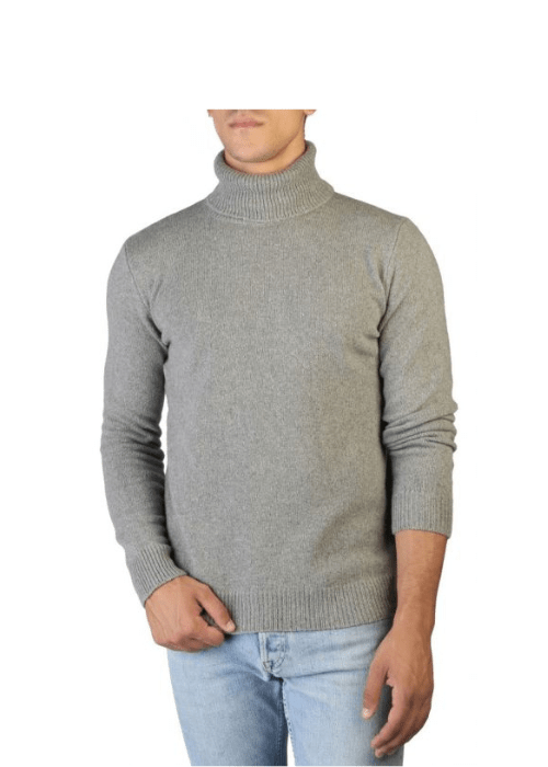 Maglia Uomo Collo Alto Cashmere Rigenerato - Lanaioli Maglieria Filiera Corta Sostenibile & Filati Naturali