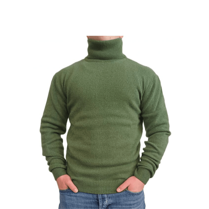 Maglia Uomo Collo Alto Cashmere Rigenerato - Lanaioli Maglieria Filiera Corta Sostenibile & Filati Naturali