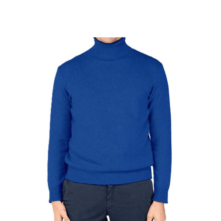 Maglia Uomo Collo Alto Cashmere Rigenerato - Lanaioli Maglieria Filiera Corta Sostenibile & Filati Naturali