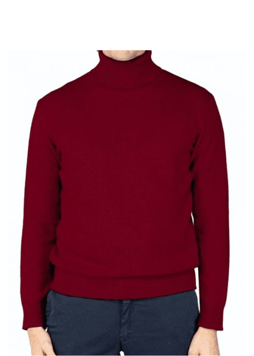 Maglia Uomo Collo Alto Cashmere Rigenerato - Lanaioli Maglieria Filiera Corta Sostenibile & Filati Naturali