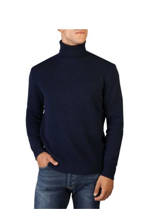 Maglia Uomo Collo Alto Cashmere Rigenerato - Lanaioli Maglieria Filiera Corta Sostenibile & Filati Naturali
