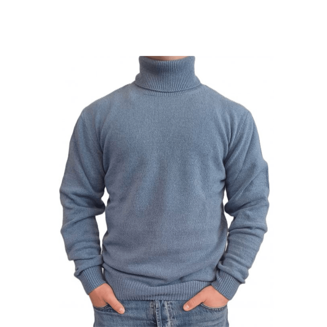 Maglia Uomo Collo Alto Cashmere Rigenerato - Lanaioli Maglieria Filiera Corta Sostenibile & Filati Naturali