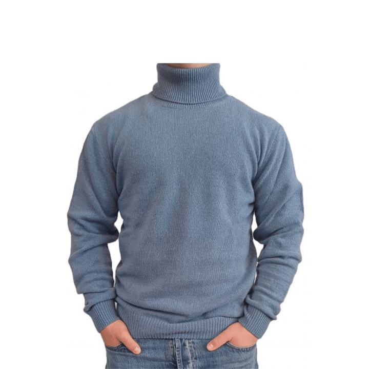 Maglia Uomo Collo Alto Cashmere Rigenerato - Lanaioli Maglieria Filiera Corta Sostenibile & Filati Naturali