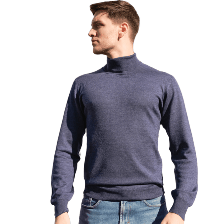 Maglia Uomo Dolcevita Cashmere Uomo, Seta e Lana Merino - Lanaioli Maglieria Filiera Corta Sostenibile & Filati Naturali