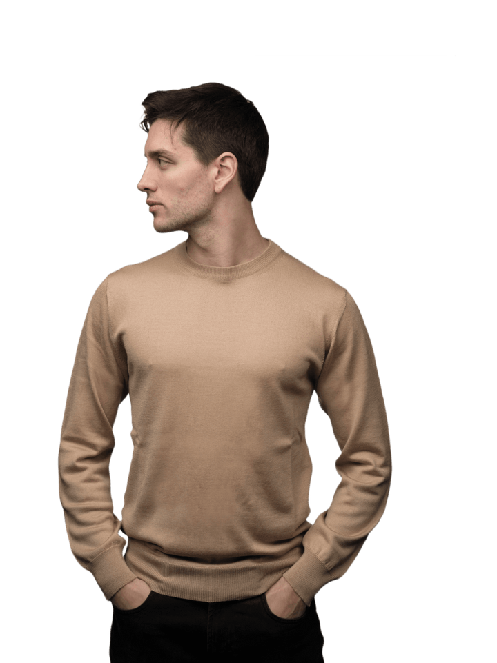 Maglia Uomo in misto Cashmere, Seta e Lana Merino Extrafine Girocollo - Lanaioli Maglieria Filiera Corta Sostenibile & Filati Naturali