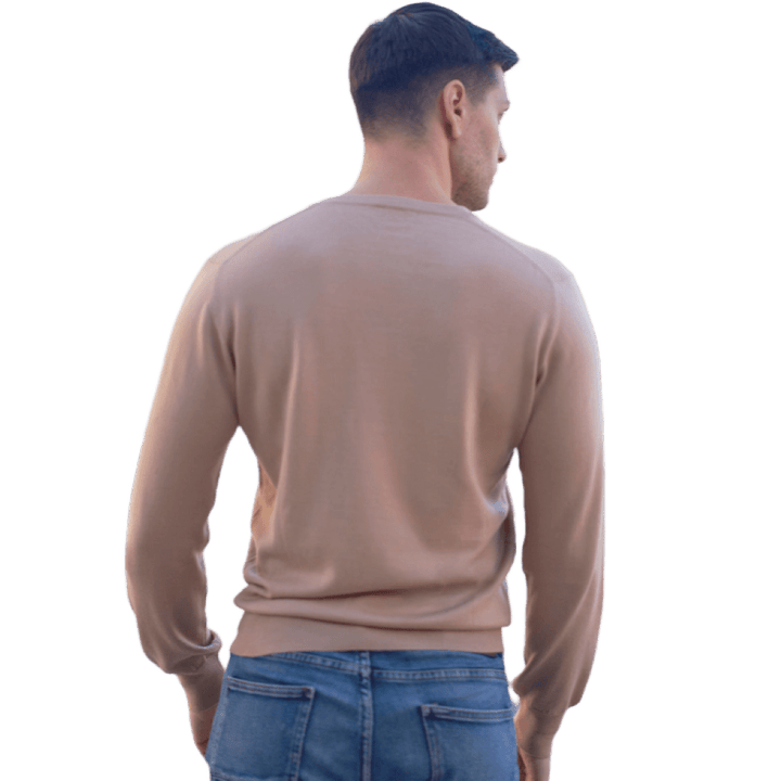 Maglia Uomo in misto Cashmere, Seta e Lana Merino Extrafine Scollo a V - Lanaioli Maglieria Filiera Corta Sostenibile & Filati Naturali