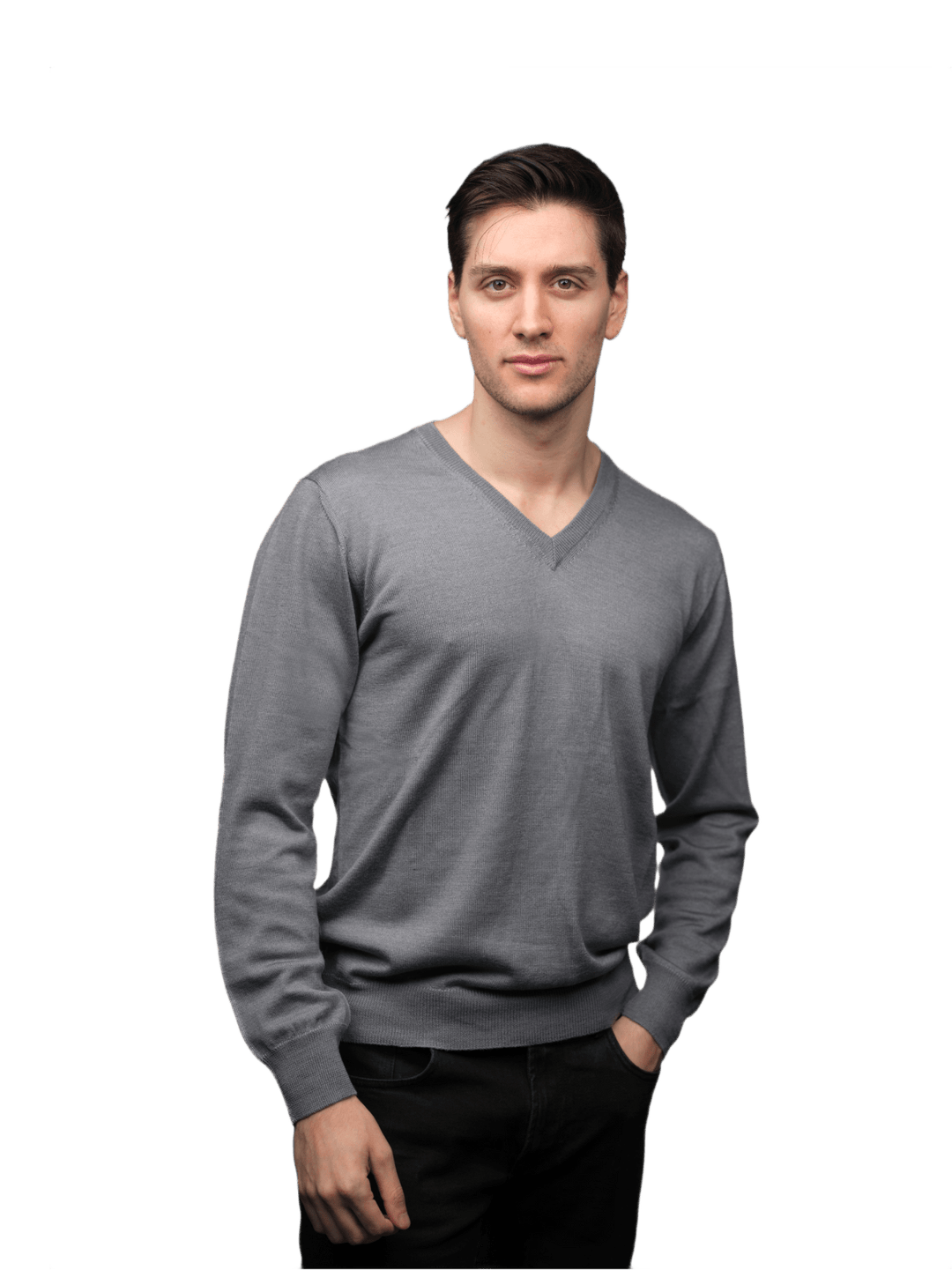 Maglia Uomo in misto Cashmere, Seta e Lana Merino Extrafine Scollo a V - Lanaioli Maglieria Filiera Corta Sostenibile & Filati Naturali