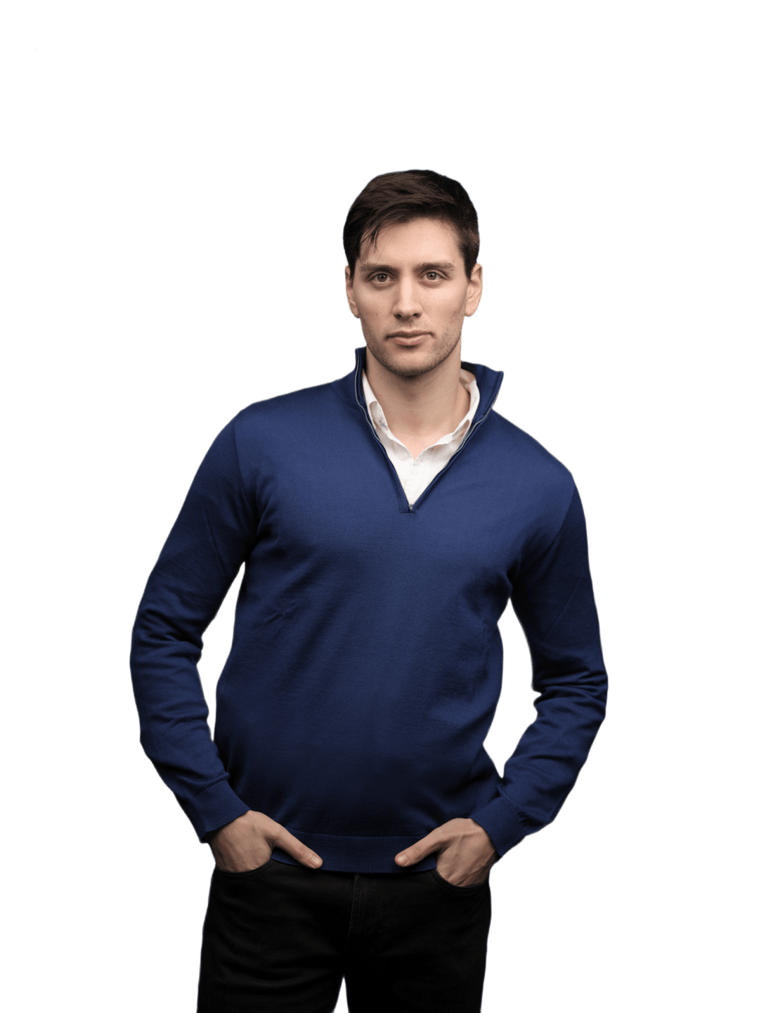 Maglia Uomo Mezza Zip in Lana Merino - Lanaioli Maglieria Filiera Corta Sostenibile & Filati Naturali