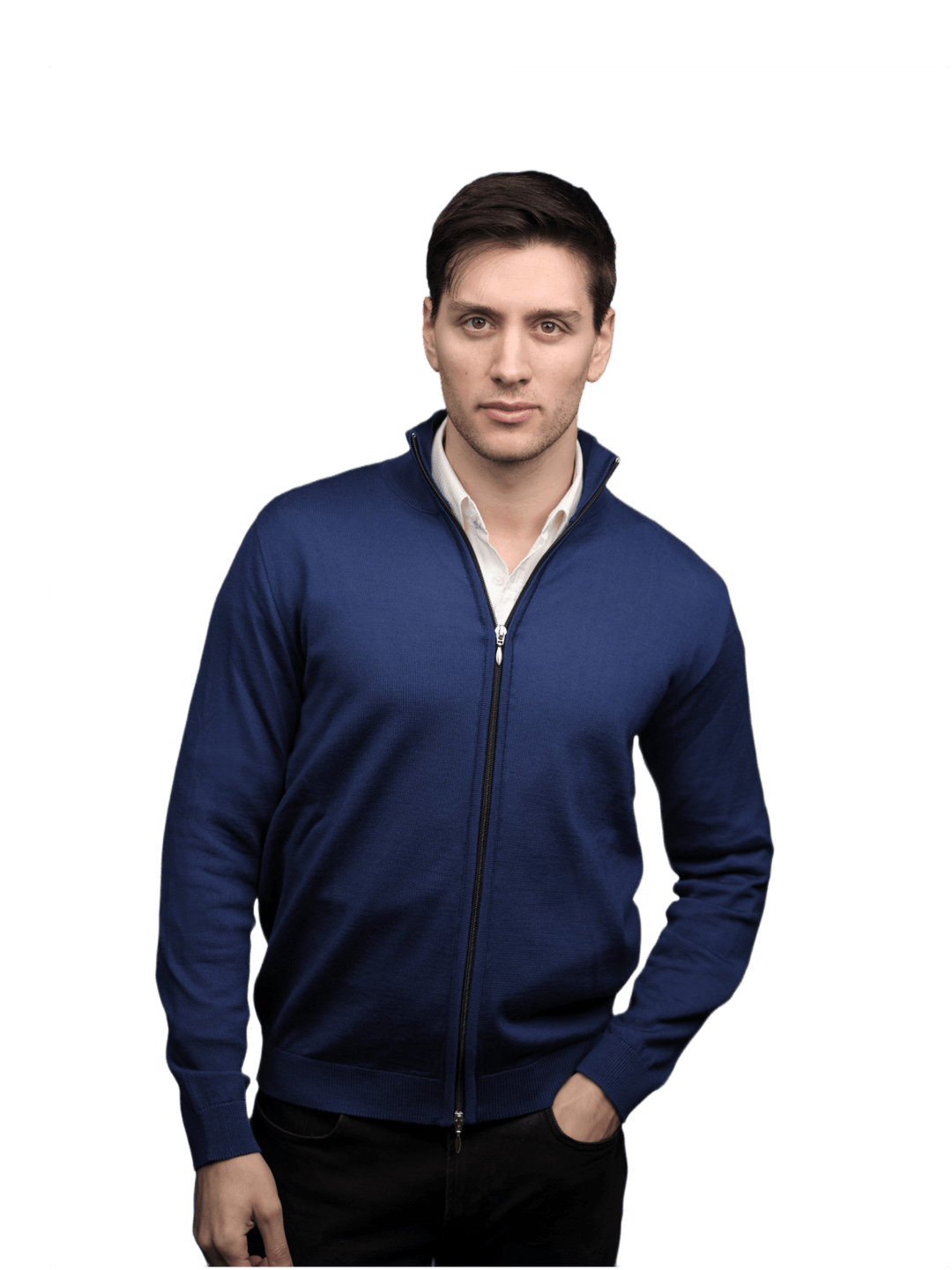Maglia Uomo Zip Intera in Lana Merino - Lanaioli Maglieria Filiera Corta Sostenibile & Filati Naturali
