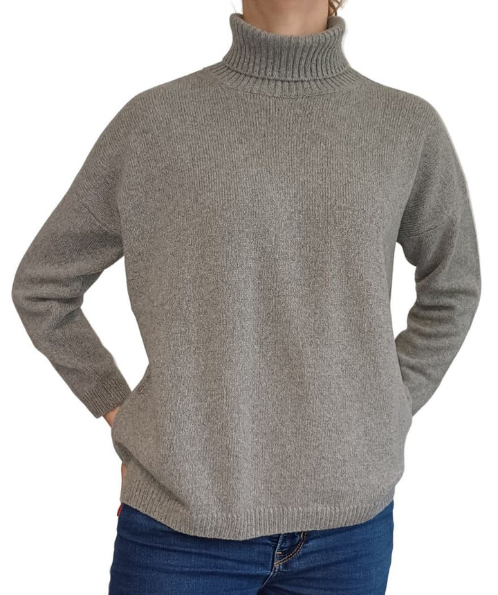 Women's Oversized High Neck Regenerated Cashmere Sweater