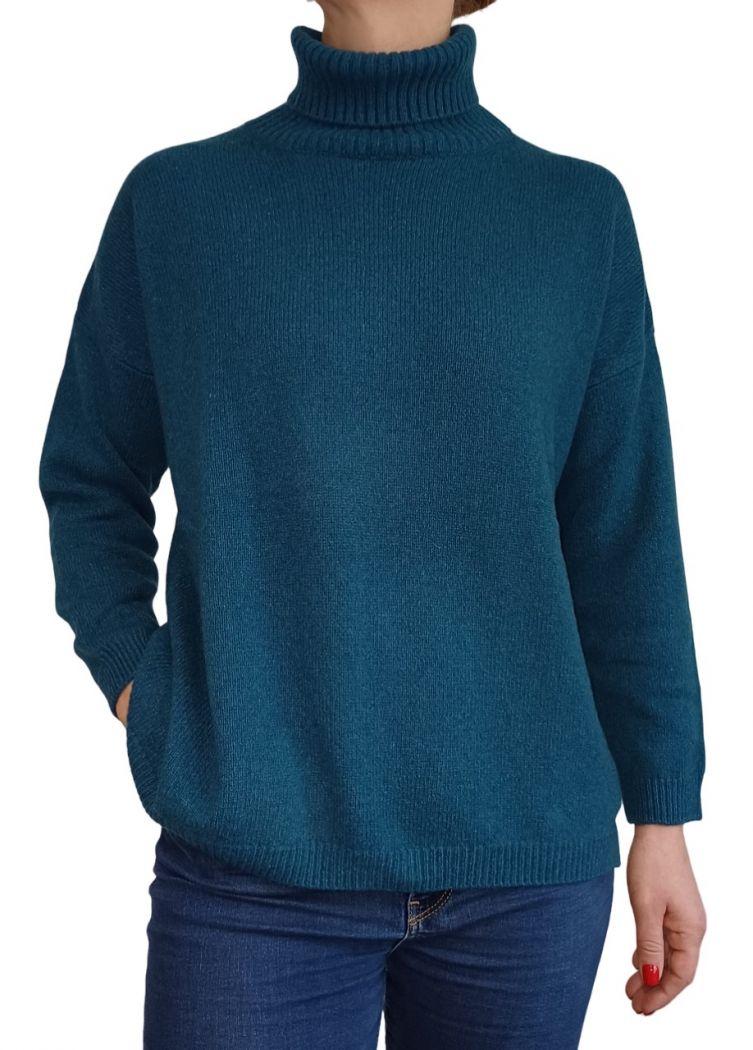 Women's Oversized High Neck Regenerated Cashmere Sweater