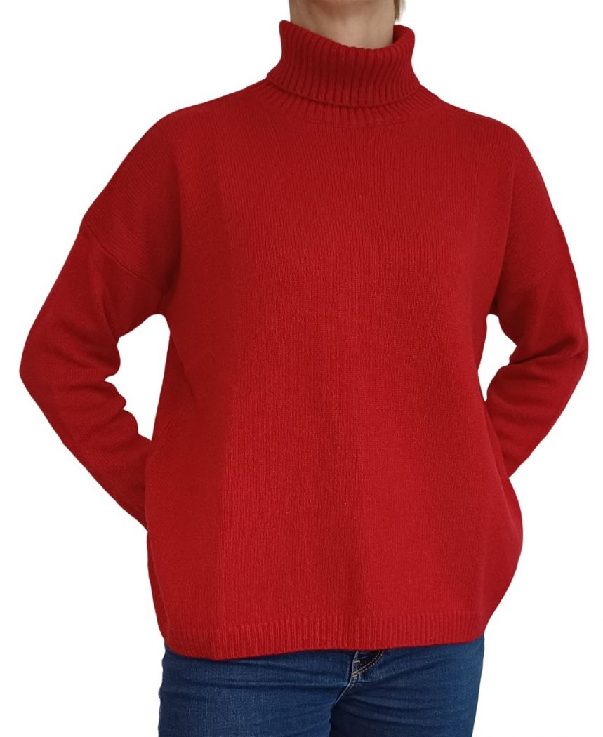 Women's Oversized High Neck Regenerated Cashmere Sweater