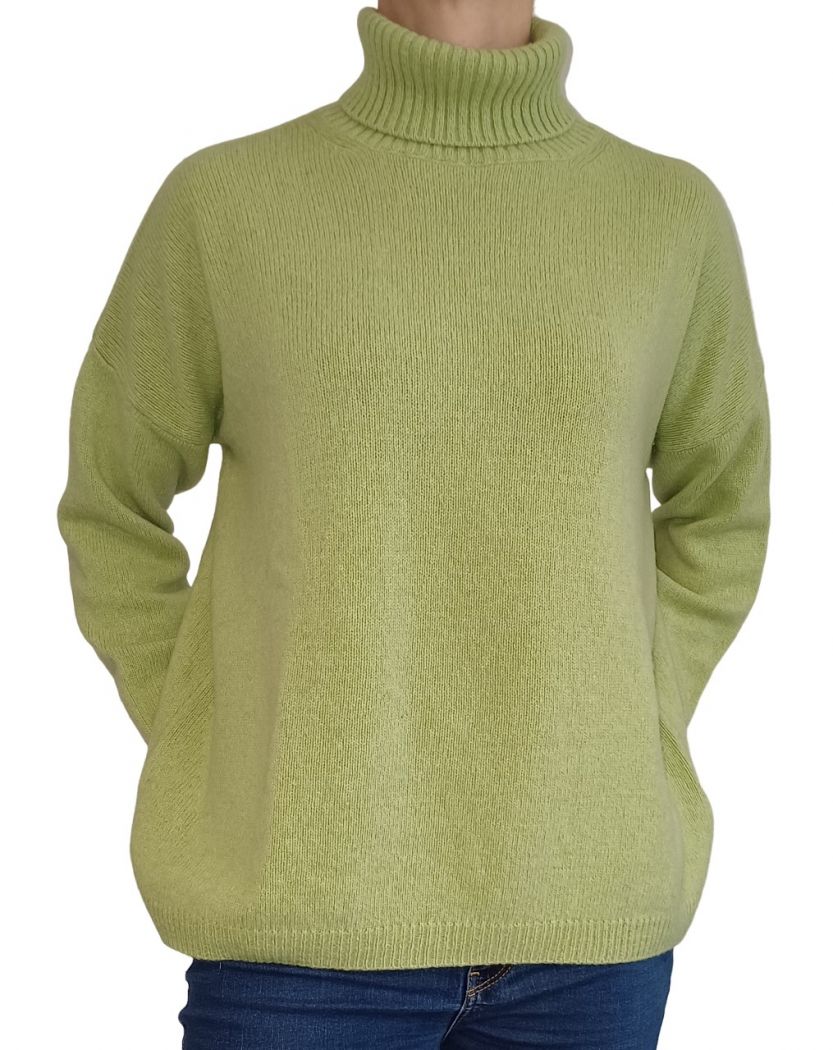 Women's Oversized High Neck Regenerated Cashmere Sweater