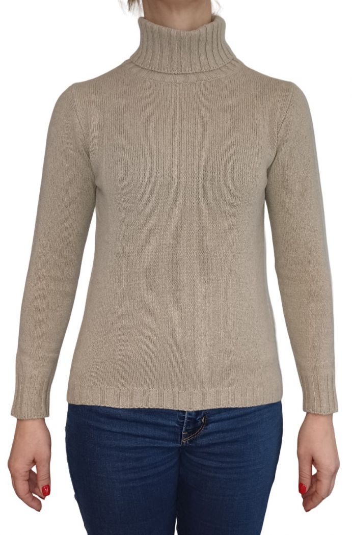 Pull Femme Col Montant En Cachemire Régénéré