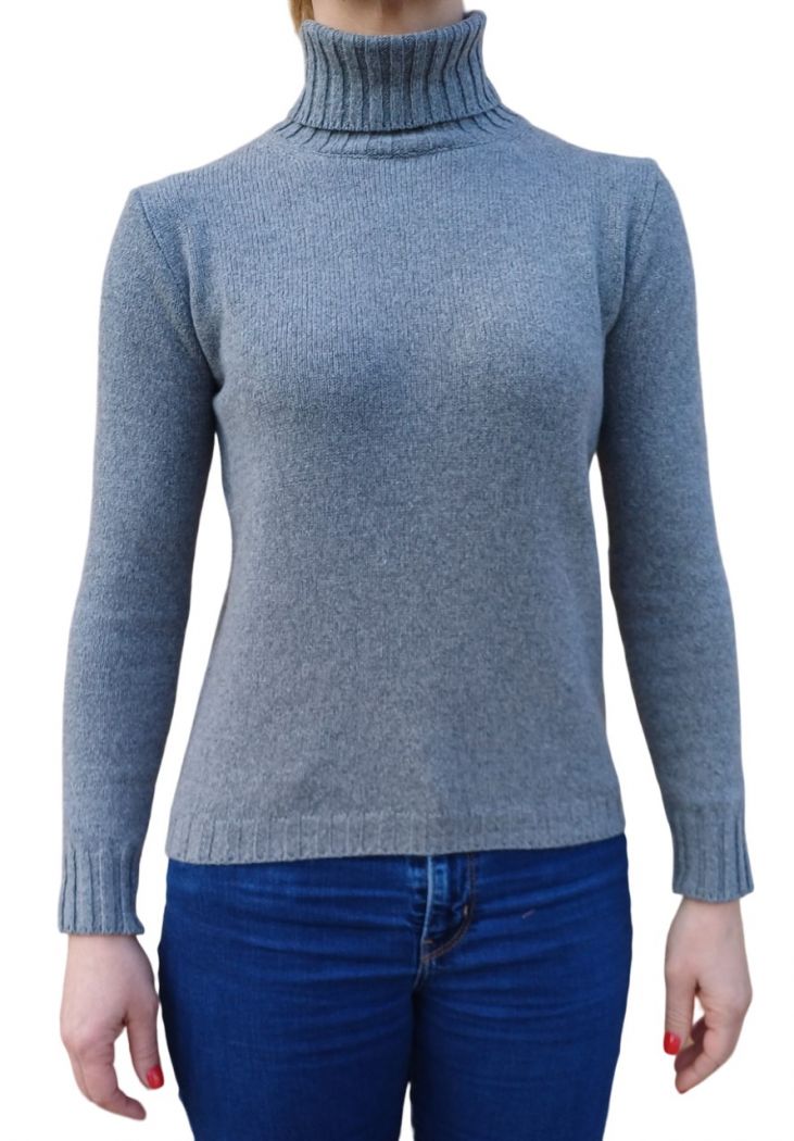 Pull Femme Col Montant En Cachemire Régénéré