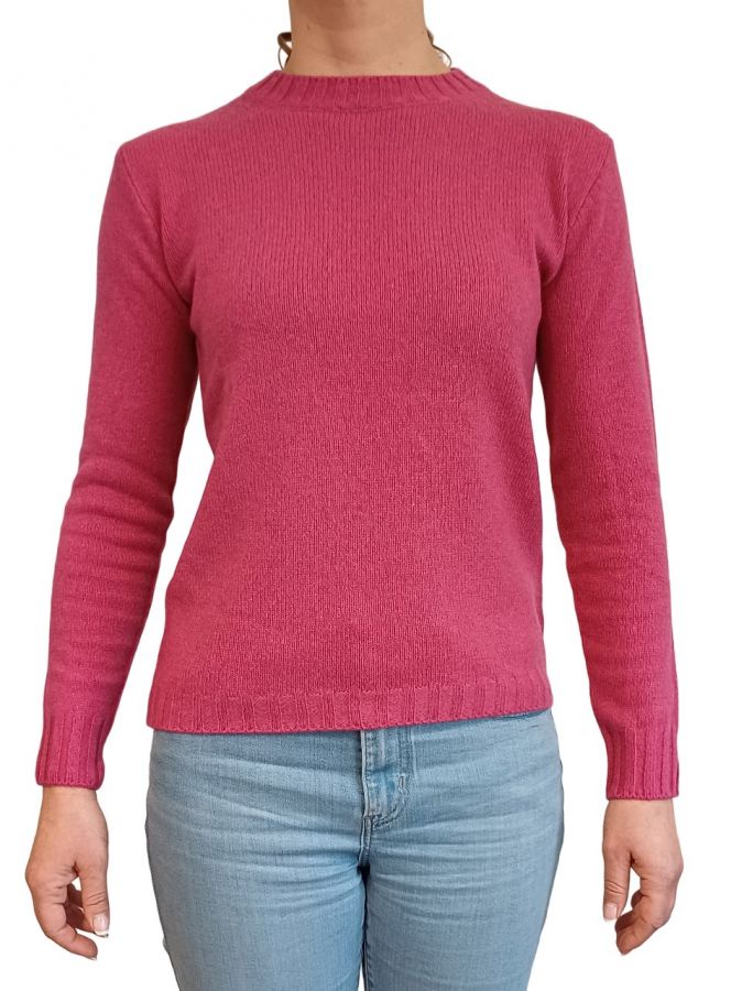 Women's crew-neck sweater in regenerated cashmere