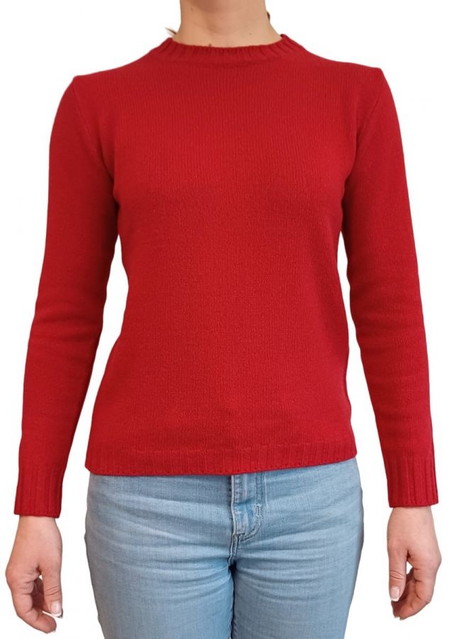 Women's crew-neck sweater in regenerated cashmere