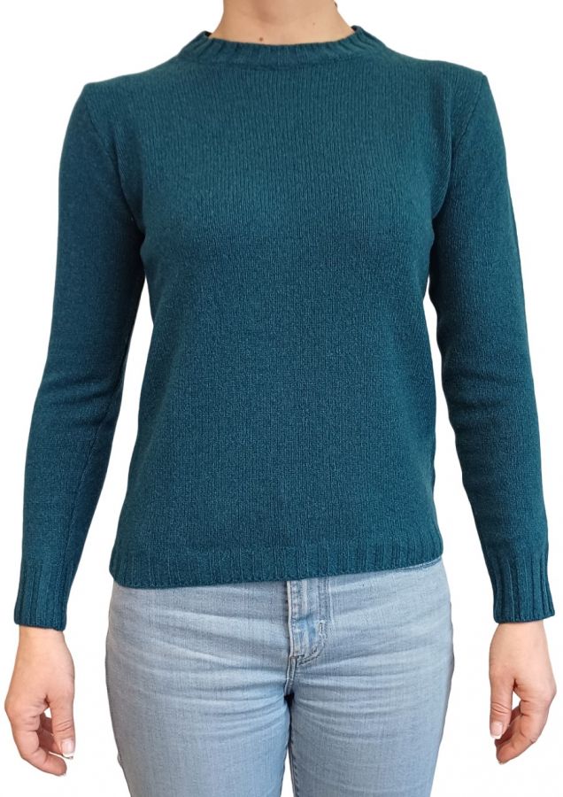 Women's crew-neck sweater in regenerated cashmere