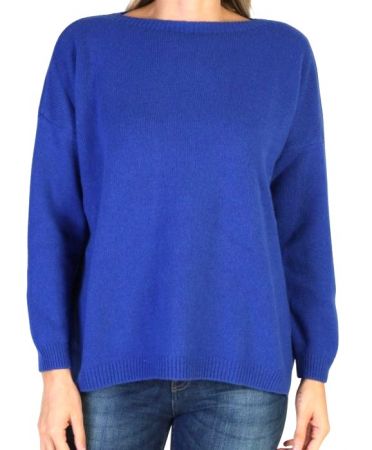 Women's Boat Neck Sweater Over Regenerated Cashmere