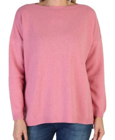Women's Boat Neck Sweater Over Regenerated Cashmere