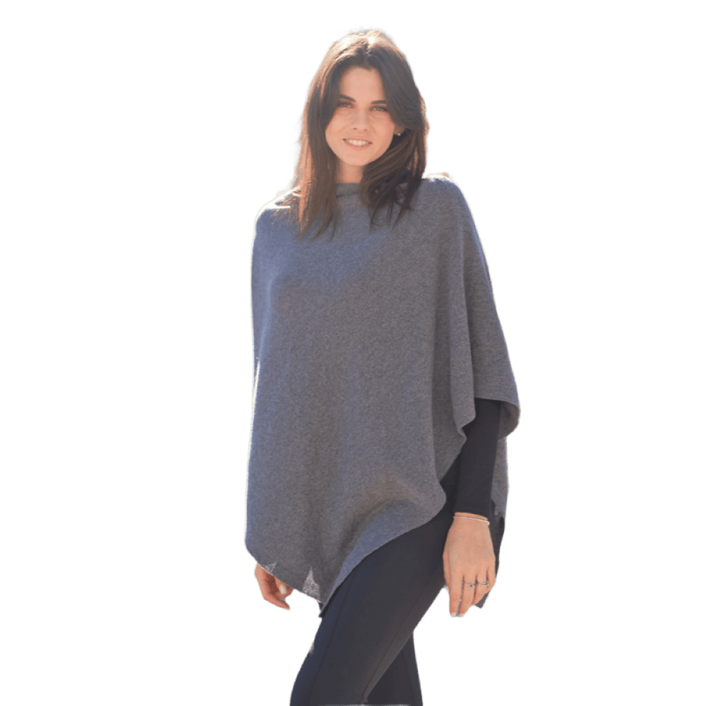 Mantella asimmetrica donna in lana merino extrafine cashmere e seta - Lanaioli Maglieria Filiera Corta Sostenibile & Filati Naturali