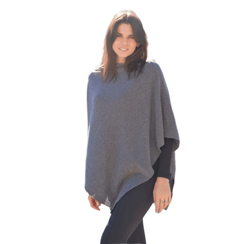 Mantella asimmetrica donna in lana merino extrafine cashmere e seta - Lanaioli Maglieria Filiera Corta Sostenibile & Filati Naturali