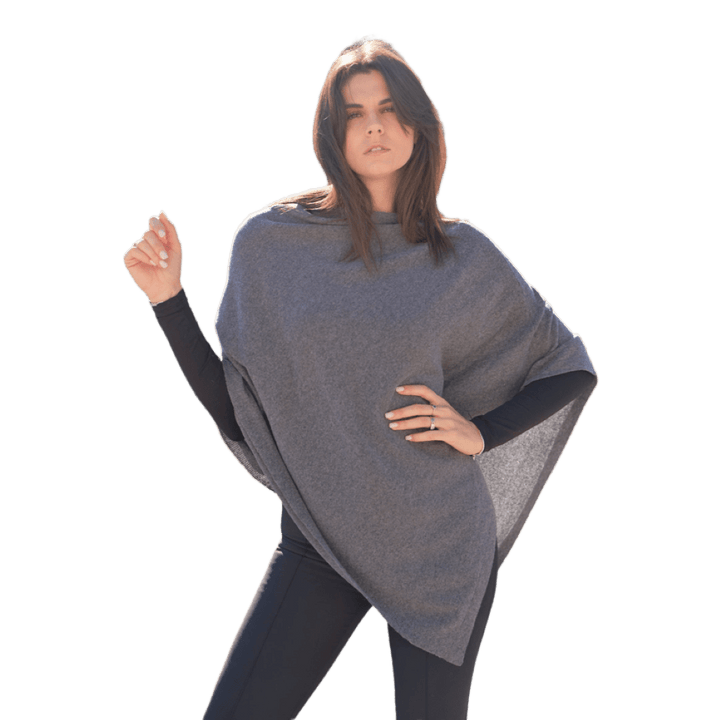 Mantella asimmetrica donna in lana merino extrafine cashmere e seta - Lanaioli Maglieria Filiera Corta Sostenibile & Filati Naturali