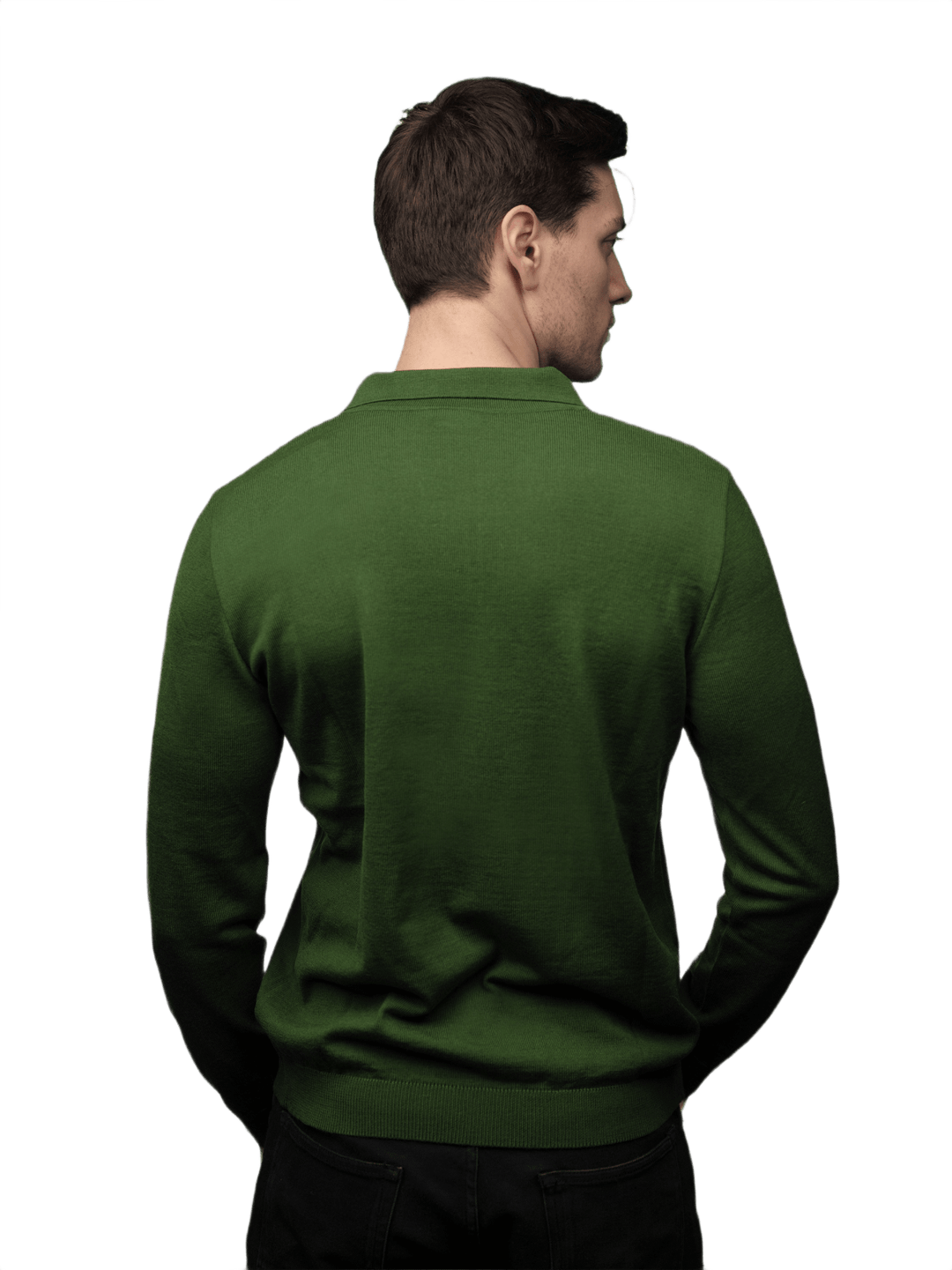 Polo uomo manica lunga in lana merino extrafine - Lanaioli Maglieria Filiera Corta Sostenibile & Filati Naturali